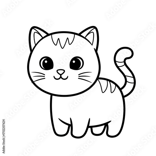 Cat cartoon coloring page