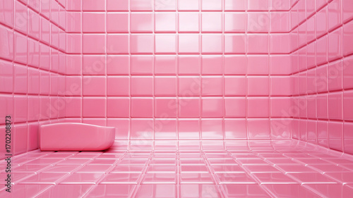 pink bathroom tiles background