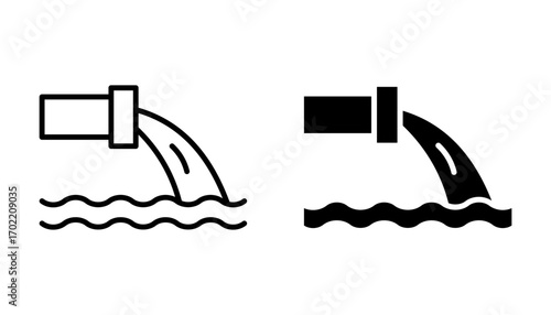 waste water Icon set .Symbol isolated white background. vector illustration. color editable.