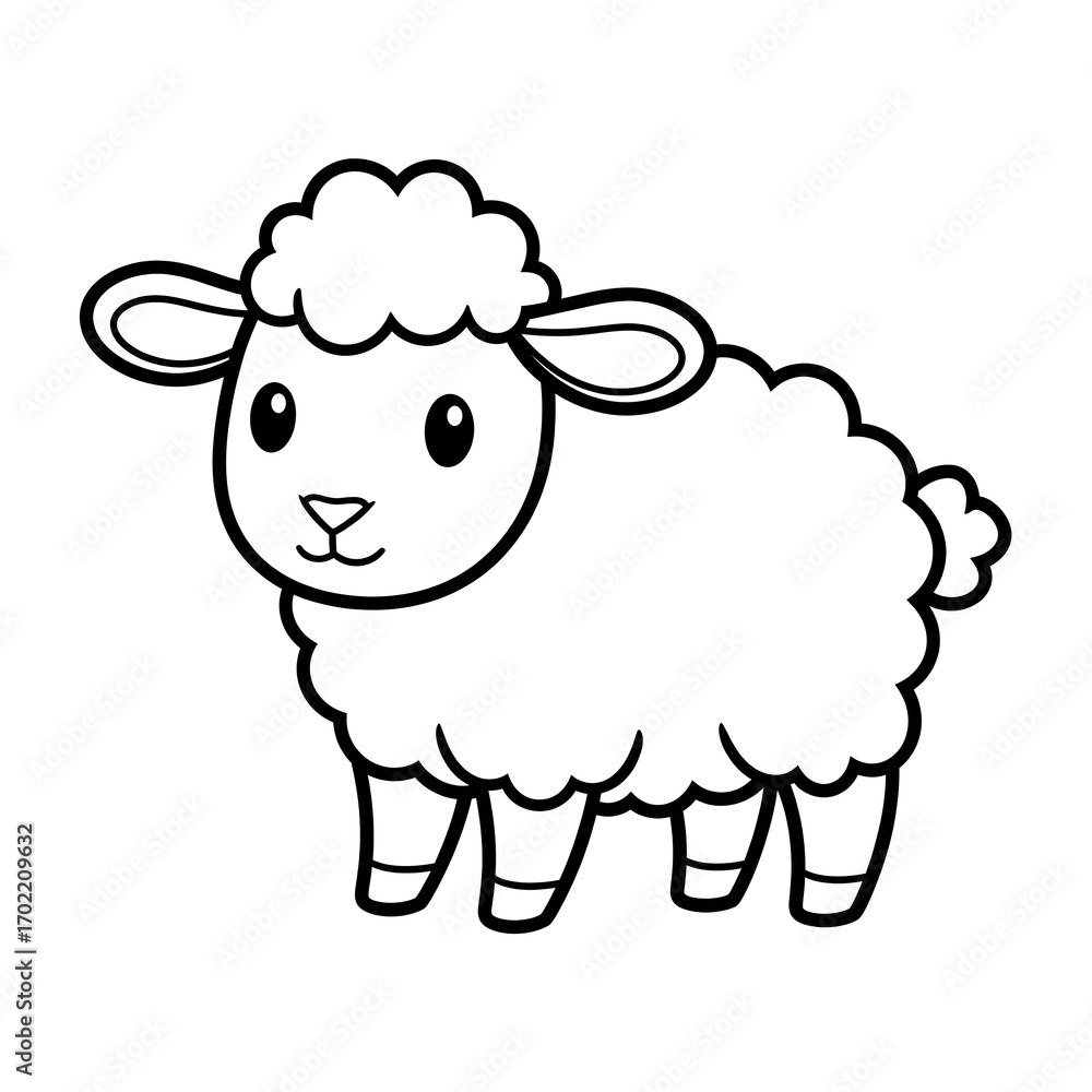 Obraz premium Coloring picture cartoon sheep