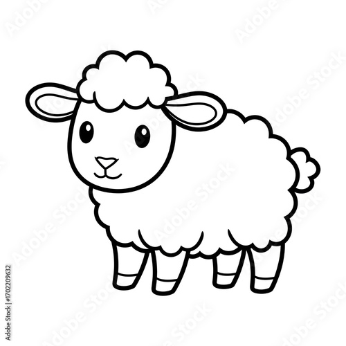 Coloring picture cartoon sheep