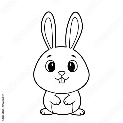 Rabbit cartoon coloring picture