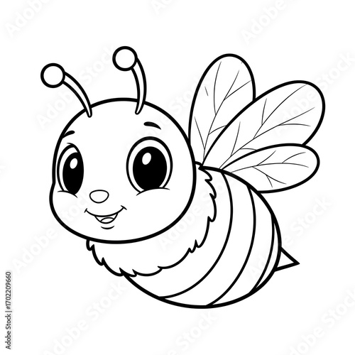 Bee cartoon coloring picture