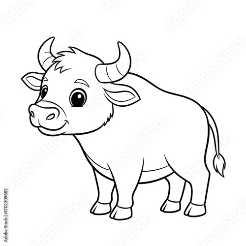 Buffalo cartoon coloring