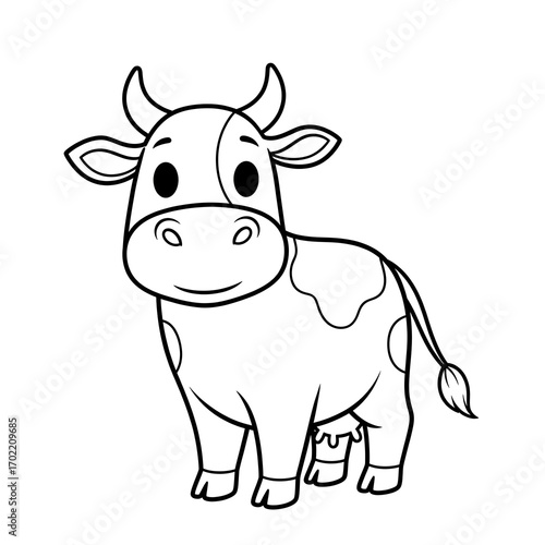 Cow cartoon coloring picture