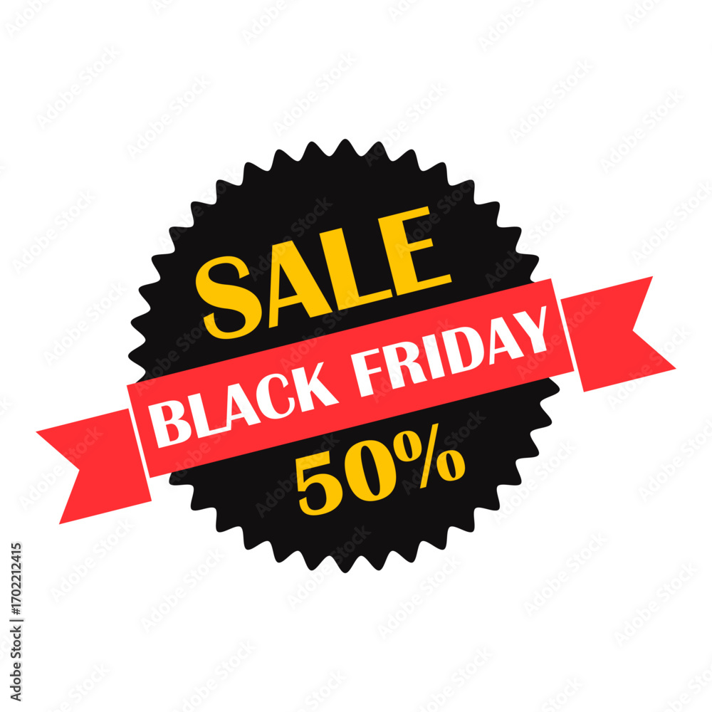 Fototapeta premium Black Friday sale labels and discount banners in simple modern style