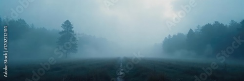 Mysterious, atmospheric fog rolls across a vast, unseen landscape, creating an ethereal and moody scene Perfect for fantasy, mystery, or suspense projects , ethereal, blue