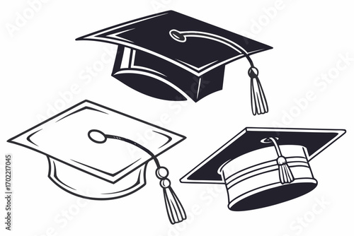 Graduation ceremony cap and banner design elements