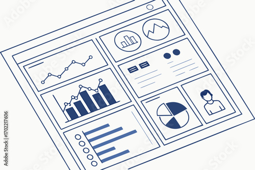 Modern business infographic template with charts and diagrams