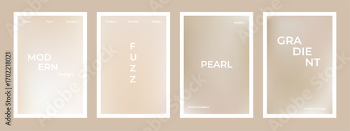 Set of pearl cream gradient background. Simple beige silk soft poster. Modern wallpaper design for social media, idol poster, banner, flyer