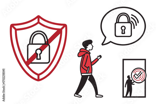 Comprehensive security and privacy icon set for digital applications