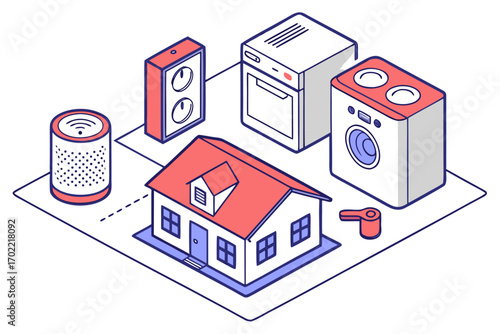 Isometric modern smart home devices collection