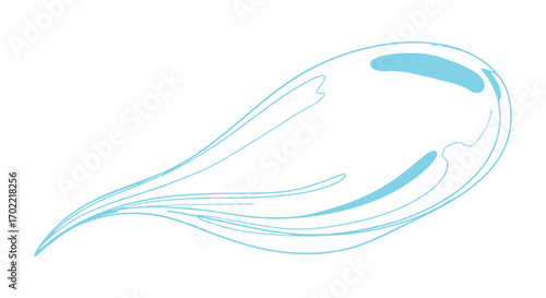 Vector art of a single blue water drop shape with a light blue outline