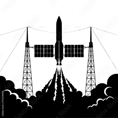 Powerful rocket launch signifies bold exploration and future innovation taking flight