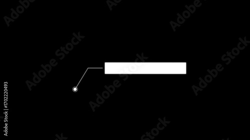 Simple HUD elements rectangle frame lines callout animation for text on black background. White digital interface box 4K video overlay.