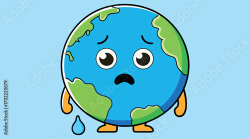 Worried Earth, Cartoon Planet, Environmental Concern, Animated Earth, Planet Art, Fun Planet, Cartoon Globe, Environmental Awareness, Earth Character, Concerned World

