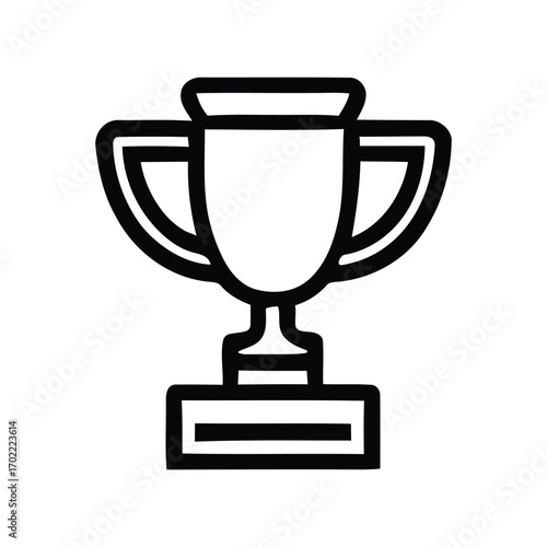 Simple trophy award icon celebrating achievement and victory in competitions