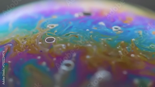 Iridescent Soap Bubble Macro.