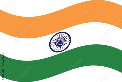 Waving indian flag tricolor national symbol independence republic day vector