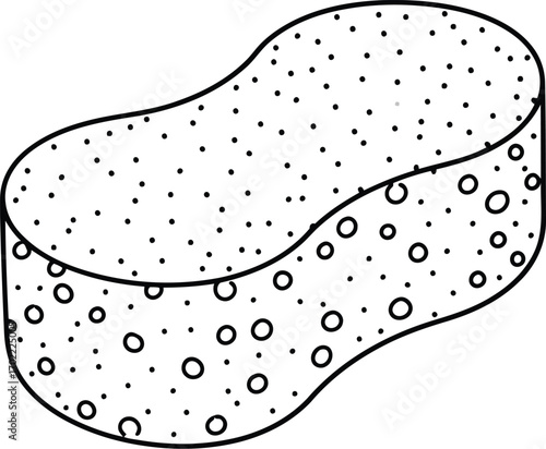 Contour sponge for makeup and cosmetics application vector