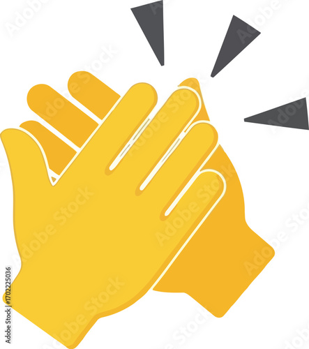 Celebration clapping hands gesture positive emotion icon vector