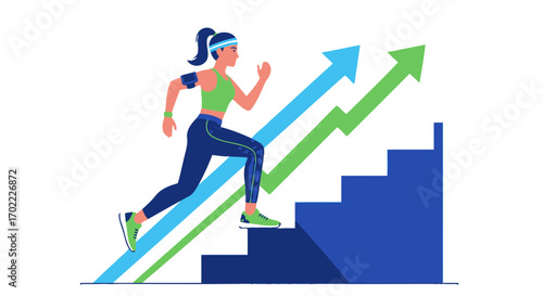 Achieving Fitness Goals: A Dynamic Illustration of Progress and Upward Mobility