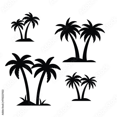Palm trees silhouette, 