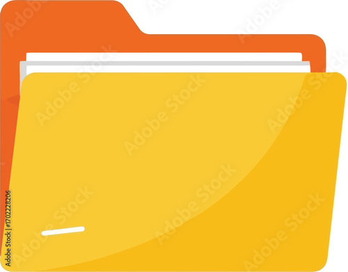 Open folder icon for business documents and digital files vector