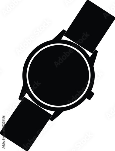 Minimalist wristwatch silhouette modern accessory for fashion and design vector