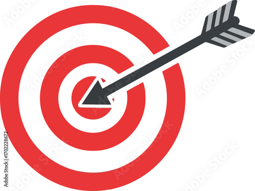 Target hit bullseye arrow success goal achievement strategy business concept vector