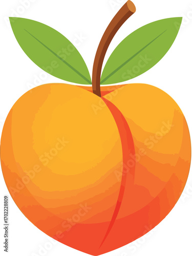 Vibrant peach fruit healthy food delicious summer harvest vector