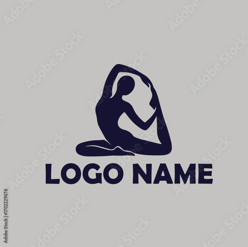 Yoga studio logo simple flat vector illustration Icon
