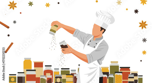 Animated Chef Preparing Spices And Ingredients For Culinary Masterpiece Perfectly