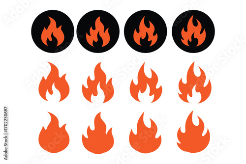 Fire icon vector set. Fire flame icon template. Fire flames symbol vector. Fire flames, set vector icons