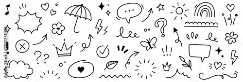 Cute background icon pattern hand drawn line flower kid element crayon. Icon background cute star child heart vector children cloud sketch summer cartoon school chalk text sticker paint play arrow sun