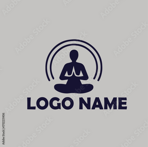 Yoga studio logo simple flat vector illustration Icon
