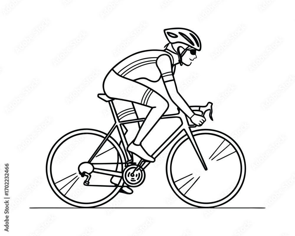 Naklejka premium Bicycle Race: Speed, Endurance, and Road to Victory