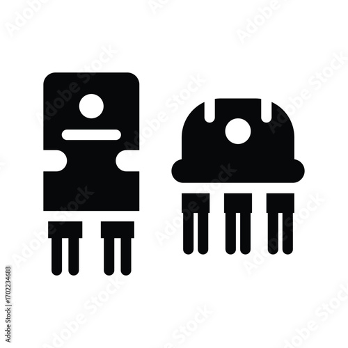 transistor glyph icon illustration vector graphic.eps