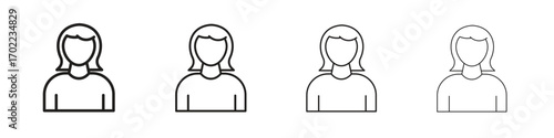 Woman icon vector graphics. black style vector icons