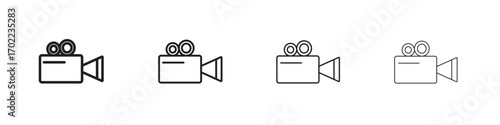 Video camera icon vector graphics. black style vector icons