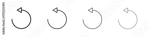 Undo icon vector graphics. black style vector icons