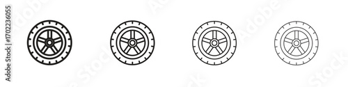 Tire icon vector graphics. black style vector icons