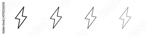 Thunder bolt icon vector graphics. black style vector icons