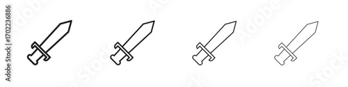 Sword icon vector graphics. black style vector icons
