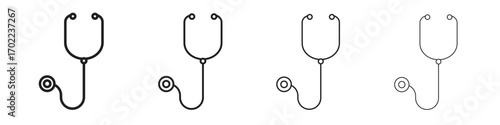 Stethoscope icon vector graphics. black style vector icons
