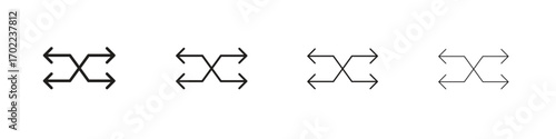 Shuffle icon vector graphics. black style vector icons