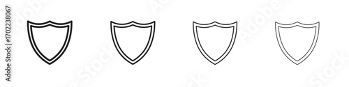 Shield icon vector graphics. black style vector icons