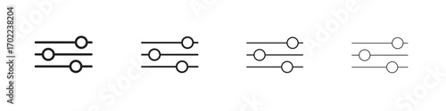 Settings sliders icon vector graphics. black style vector icons