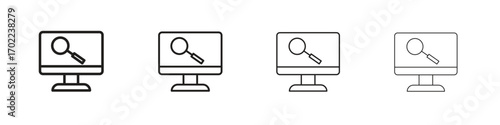 Search online icon vector graphics. black style vector icons