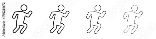 Running icon vector graphics. black style vector icons